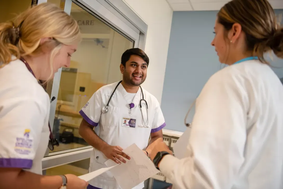 nursing students in lab